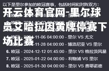 里尔球员艾哈拉因黄牌停赛下场比赛