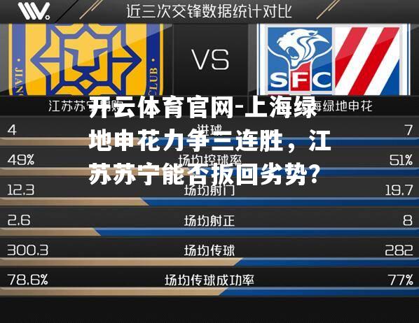 上海绿地申花力争三连胜，江苏苏宁能否扳回劣势？
